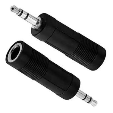 Imagem de Adaptador P10 Fêmea para P2 Macho Estéreo  Conector de Áudio 6,35mm x 