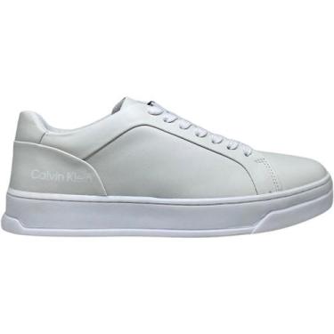 Imagem de Tênis Casual Masculino Calvin Klein Couro Original, 40, Branco, Mascul