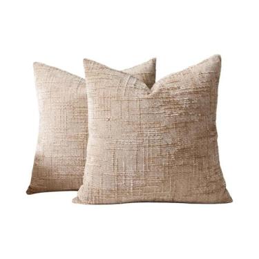 Imagem de Capa De Almofada Chenille 18x18 Polegadas Com Textura De Fio De Bambu,