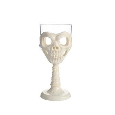 Imagem de Taça Halloween - Branco e Transparente - Caveira - 250ml - 1 unidade -