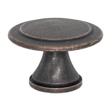 Imagem de Puxador Redondo Ponto Para Móveis Porta Gaveta + Parafusos (Bronze Envelhecido)