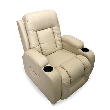 Imagem de Poltrona Massageadora Papai Aquecimento Reclinável Cadeira bege