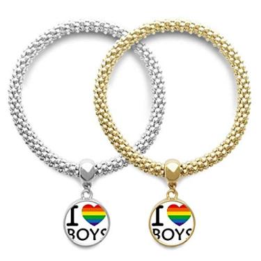 Imagem de DIYthinker Pulseira de apoio bissexuais transgênero LGBT Lover bracelete pingente joia corrente para casal presente
