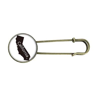 Imagem de Broche de metal retrô com desenho de mapa da Califórnia dos Estados Unidos