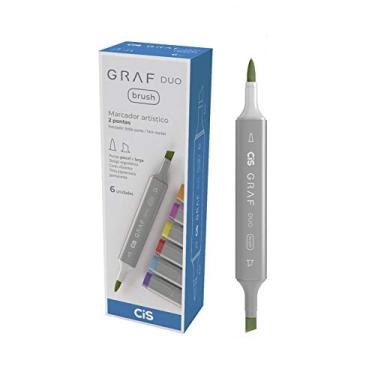 Imagem de Marcador Graf Duo Brush, CIS, Jade Green, Caixa com 6 unidades
