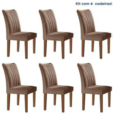 Imagem de Conjunto 6 Cadeiras Para Sala De Jantar Laguna Chocolate - Cel Móveis