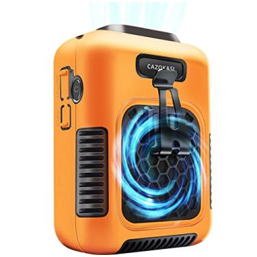 Imagem de CAZOKASI Versão mais recente ventilador pessoal ventilador de cintura portátil ventilador de trabalho sem mão 6000 mAh, 6-24 horas ventilador vestível para viajar, trabalhar ao ar livre escritório