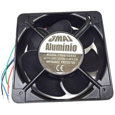 Imagem de Cooler 15x15 Ventilador Ventoinha 150x150x50 de Alumínio Bivolt 110v 2