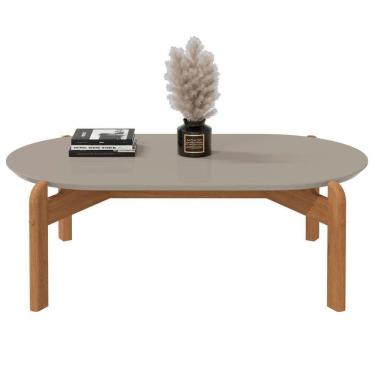 Imagem de Mesa De Centro Oval Colombo Off White Cedro