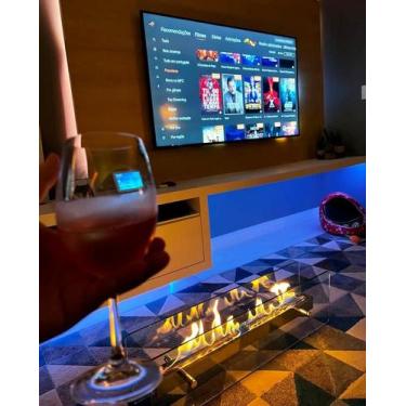 Imagem de Lareira Ecológica Portátil Queimador Inox 90cm Etanol/Álcool Magic Fir