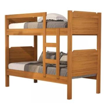 Imagem de Beliche Solteiro Reforçada com Escada 100% MDF Várias Cores Disponívei