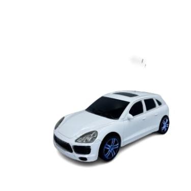Imagem de Carro de Brinquedo Esportivo SUV em Miniatura, Branco, com Rodas Azuis