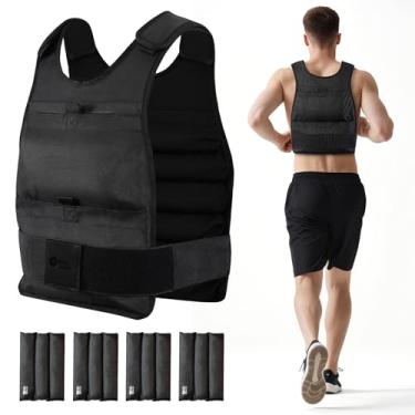 Imagem de M Mike Sport Colete masculino com peso ajustável de 5,9 a 10 kg, colete de peso corporal de ajuste rápido para mulheres, equipamento de treino para corrida de treinamento de força (ajustável de 13 a