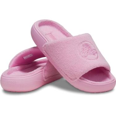 Imagem de Crocs Sandália de toalha clássica unissex para adultos, Tweed rosa, 42