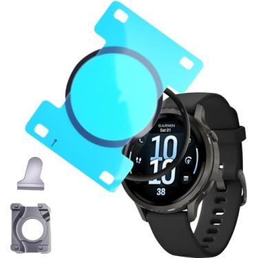 Imagem de Pacote com 2 protetores de tela para Garmin Venu 4 de 41 mm com kit de instalação de alinhamento automático, película protetora de cobertura de tela completa 3D para Garmin Venu 4 de 41 mm, clareza HD
