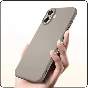 Imagem de Design para iPhone 16 Capa de silicone – Upgrade Defender [câmera totalmente coberta] [forro de microfibra macio antiarranhões] Capa protetora fina à prova de choque para iPhone 16 de 6,1 polegadas
