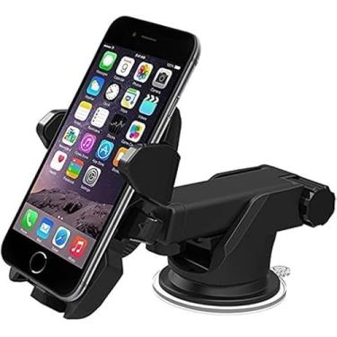 Imagem de Suporte de Celular para Carro com Ventosa Forte – Trava Automática Antiqueda, Ajustável 360°, Para Painel e Vidro Ideal para Waze, GPS, Uber – Modelo Premium