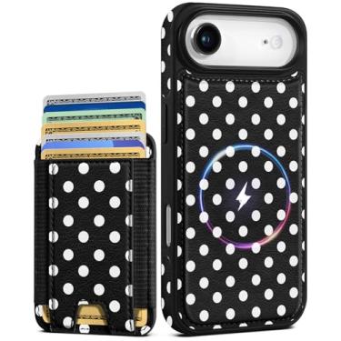 Imagem de Shorogyt Capa carteira para iPhone Air – Serve para 7 cartões, compatível com Magsafe Suporte magnético destacável para cartão de crédito de couro bonito capa de telefone feminina meninas para Apple