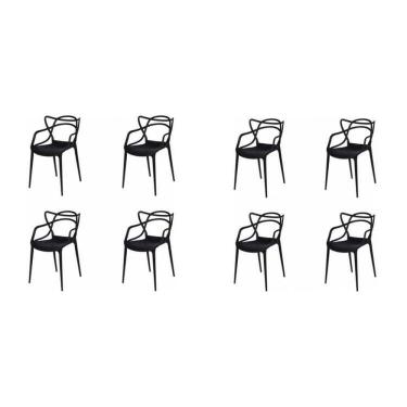Imagem de Kit com 8 Cadeiras para Sala de Jantar Allegra Solna Preto