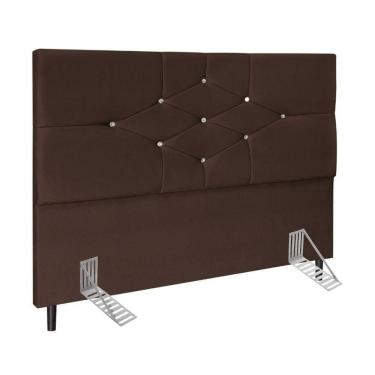 Imagem de Cabeceira Cama Casal 140 Cm Virgínia Suede Marrom E-frame