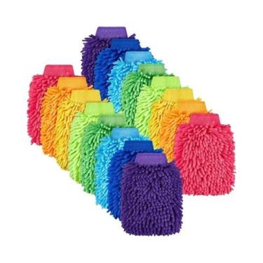 Imagem de Luvas De Lavagem De Carro Em Chenille Coral Fleece, Toalhas De Limpeza