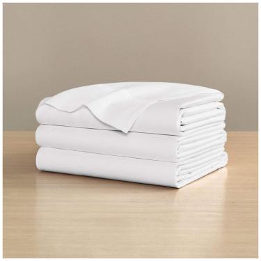 Imagem de Lençol de Luxo, Tamanho Queen, Macio, Sedoso, Brilhante e Material 100% Algodão de Fibra Longa para Maior Durabilidade, H by Frette, Branco