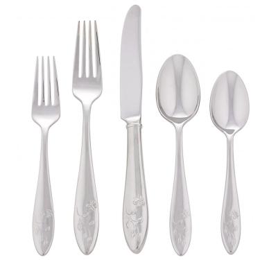 Imagem de Conjunto de Talheres, Sofisticação e Durabilidade para Sua Casa com 5 Peças e Material de Aço Inoxidável, LENOX Butterfly 803604, Prata