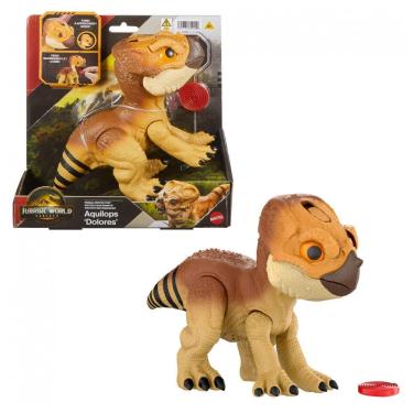Imagem de Dinossauro interativo Aquilops Dolores Primal Protector Jurassic World Rebirth Mattel Multicolorido com som e ação de ataque