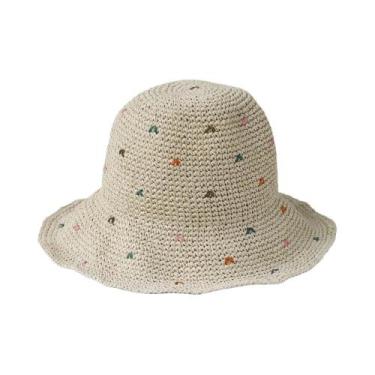 Imagem de Chapéu De Palha Feminino De Aba Larga Para O Verão, Dobrável, Com Prot