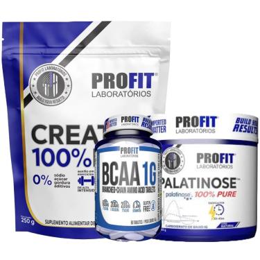 Imagem de CREATINA PURA 250G l PALATINOSE PURE 300G l BCAA 1G 60 TABLETS l PROFIT-Unissex