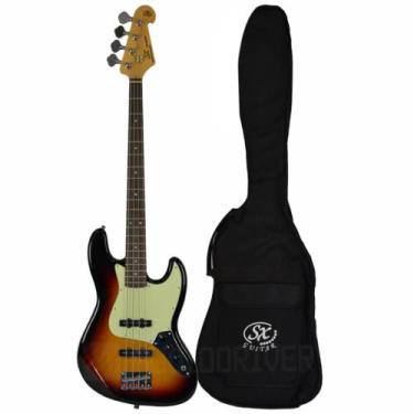 Imagem de Contra Baixo SX Jazz Bass 4 Cordas Com Bag SJB62 3TS SJB-62 - Shelter