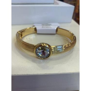 Imagem de Bracelete dourado com pedra de zircônia - leu Muniz