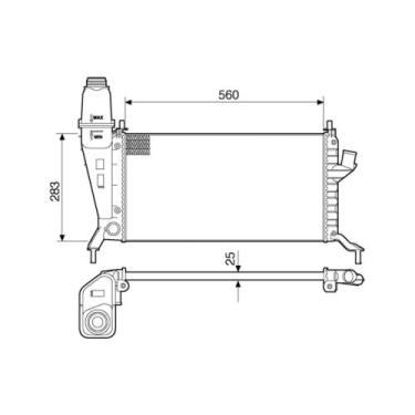 Imagem de Radiador Gm Chevrolet Celta 1.0 / 1.4 Com Ar 2000 a 2006 - Visconde/mo