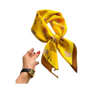Imagem de Lenço Quadrado De Seda Luxuoso Feminino Para O Verão, Hijab, Lenço De 