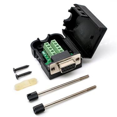 Imagem de Oiyagai Conector DB9 RS232 D-SUB fêmea adaptador serial 9 pinos porta DB9 COB breakout terminal conector módulo de sinal com caixa (fêmea com parafuso)