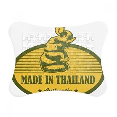 Imagem de Moldura de quebra-cabeça feita na Tailândia Cultura personalizada tailandesa Decoração de imagem Enfeite de jogo de quebra-cabeça