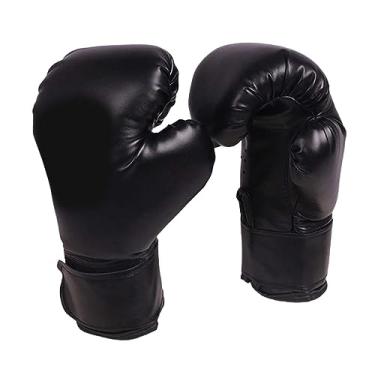 Imagem de kowaku Luvas de boxe para crianças Luvas de boxe Luvas de saco pesado Punch Mitts Luvas de treinamento Luvas de boxe para adolescentes Mma Home Gym Saco de, PRETO