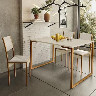 Imagem de Mesa de Jantar Steel Estilo Industrial Pés de Aço 120x80cm