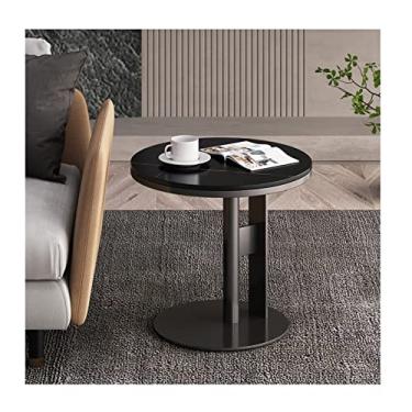 Imagem de Mesa lateral redonda moderna armação de aço de metal pequena mesa de centro sala de estar escritório sofá mesa de canto quarto mesa de cabeceira mesa de centro para sala de estar (cor: 1)