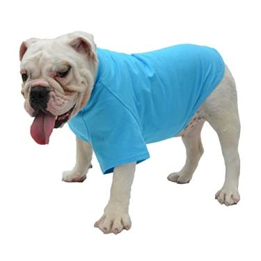 Imagem de Lovelonglong 2019 Trajes de animal de estimação Roupas de cachorro roupas em branco Camisetas para cães grandes médios pequenos 100% algodão 18 coresLovelonglong B-XL (for Bulldog -50lbs)