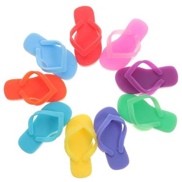 Imagem de 9 peças de marcador de bebida de silicone para de vinho em forma de chinelo marcadores de bebida para coquetéis de champanhe taça de vinho, 3X1.5X1.2CM, Pérola, Sem Pedra Preciosa