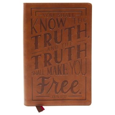Imagem de Nkjv, Personal Size Large Print End-Of-Verse Reference Bible, Verse Art Cover Collection, Leathersoft, Brown, Red Letter, Comfort Print: Holy Bible, New King James Version