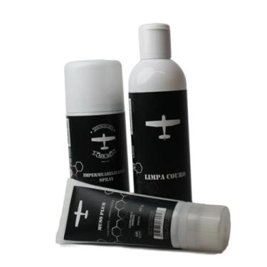 Imagem de Kit limpa couro, higieniza e hidrata profissional - Para Bancos Automotivos, Jaquetas, Sofás, Selas e Calçados