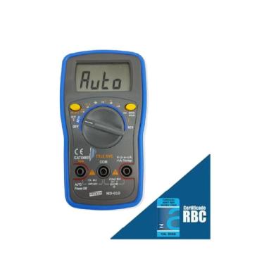 Imagem de Multímetro Digital Tensão Resistência Corrente Continuidade Rede Logica True Rms Md-610 Portátil Com Certificado Rbc