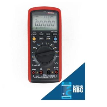 Imagem de Multímetro Digital Corrente Voltagem Capacitância True Rms Frequência Resistência Diodo Mts-90 Portátil Certificado Rbc