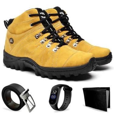 Imagem de Bota Coturno Adventure Masculino Cat sklll Casual Cinto + Carteira + Relogio-Masculino