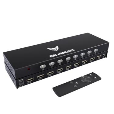 Imagem de HDMI Switch Box - HDMI Switcher- 8 in 1 Out HDMI Switch with Remote, 4K 8-Port HDMI Switch, HDMI 1.4 Support 4K@30Hz TV, 3D Audio Video Sync, Plug&Play, for PS5/4/3 Xbox Fire Stick, Roku Projector PC