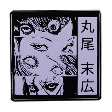 Imagem de Junji Ito Tomie Uzumaki Manga de terror japonês 3 cm emblema esmaltado, Esmalte, Esmalte