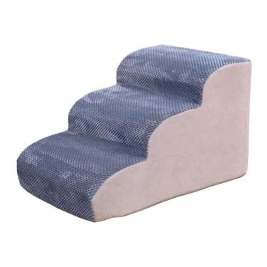 Imagem de Generic 3 Passos Cachorro Escadas Rampa Capa Lavável Escada para Cachorros Escada para Animais de Estimação para Casa Sofá Cama de Carro, é cinza