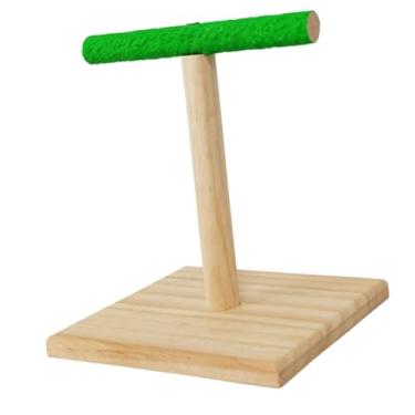 Imagem de Generic Suporte para papagaio, poleiros para pássaros, varas de madeira para mesa, gaiola para pássaros, playground para pombinhos, brinquedos de mastigar, B